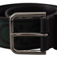 Chic Black and Green Designer Belt with DG Logo