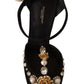 Elegant Embellished T-Strap Heels Sandals