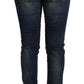 Blue Washed Cotton Slim Fit Denim Low Waist Jeans