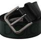 Chic Black and Green Designer Belt with DG Logo