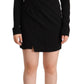 Black Long Sleeves Deep V-neck Mini Sheath Dress