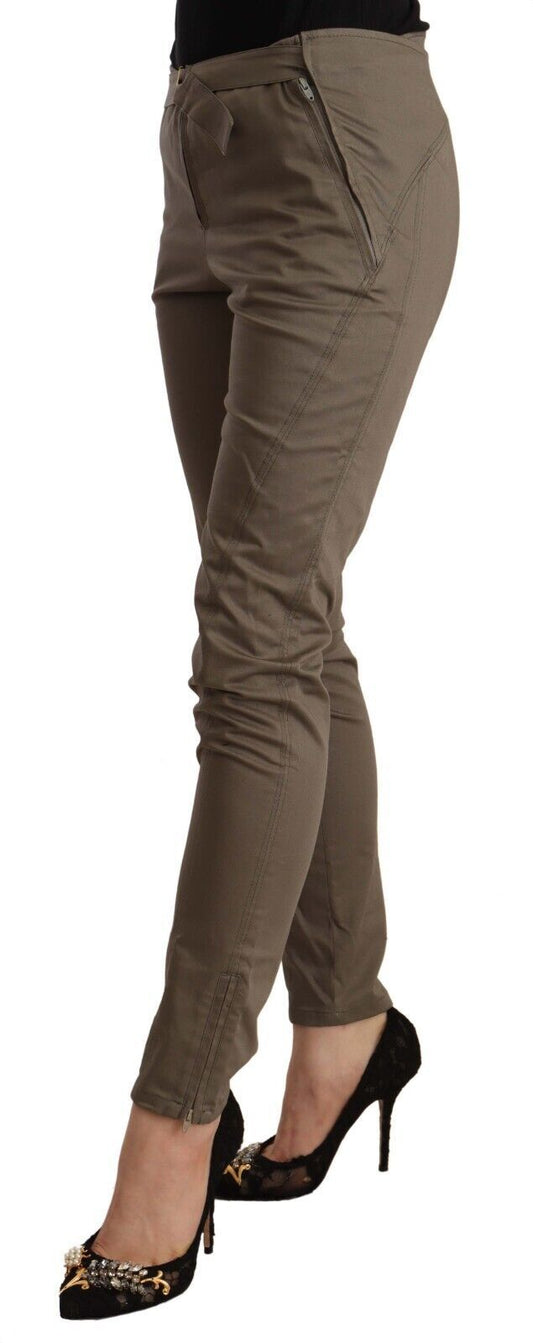 Elegant Slim Fit Cotton Blend Pants