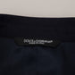 Elegant Black Wool-Silk Slim Fit Suit