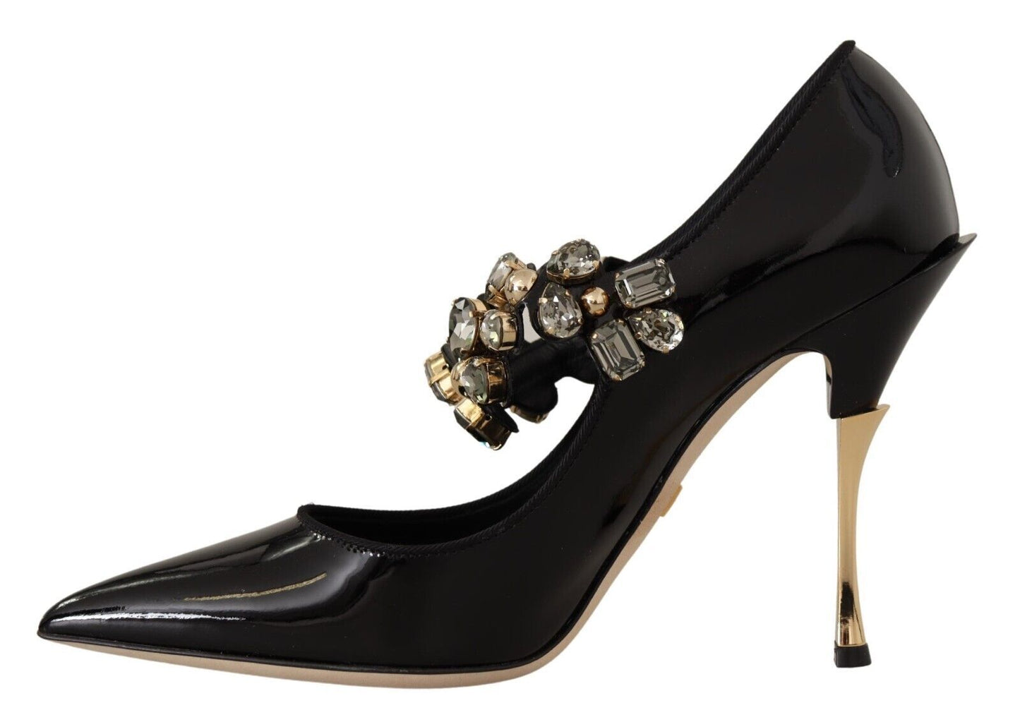 Elegant Patent Leather Crystal Pumps