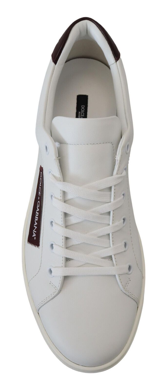 Elegant White Leather Low-Top Sneakers