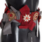 Crystal-Embellished Red Silk-Cotton Belt