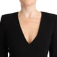 Black Long Sleeves Deep V-neck Mini Sheath Dress