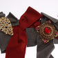 Crystal-Embellished Red Silk-Cotton Belt
