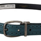 Elegant Italian Leather Belt with Metal Buckle