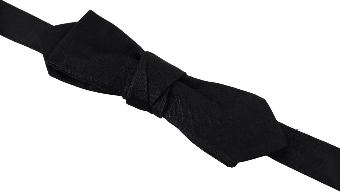 Elegant Silk Black Bow Tie