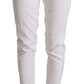 Chic White Mid Waist Skinny Cropped Pants