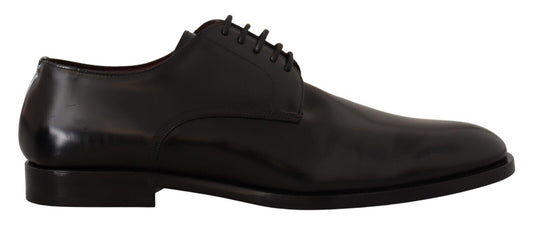 Elegant Black Leather Derby Formal Shoes