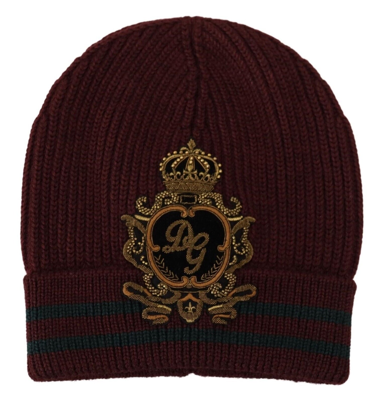 Maroon Virgin Wool Beanie Hat