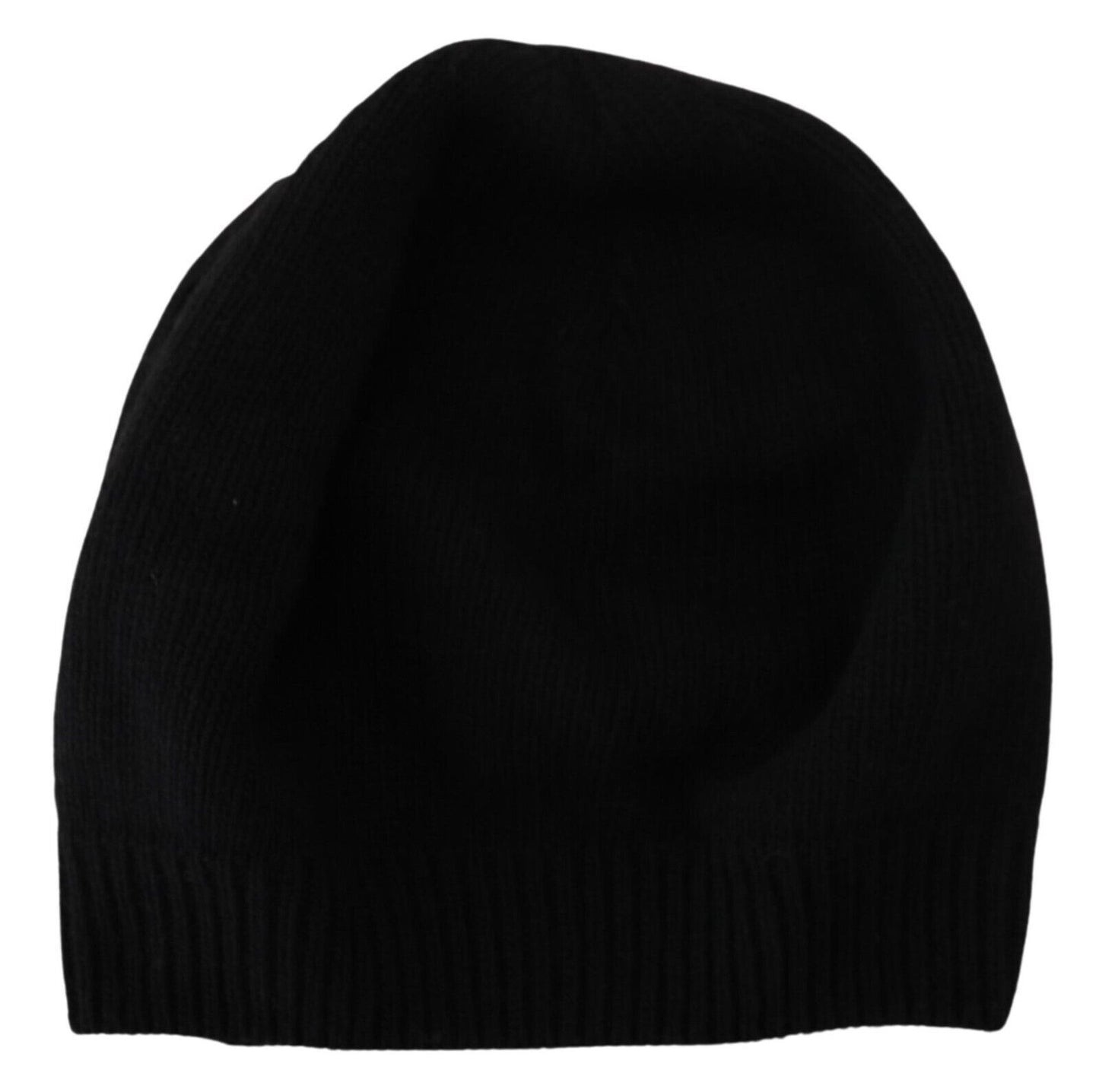 Elegant Black Wool Blend Beanie