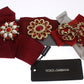 Crystal-Embellished Red Silk-Cotton Belt