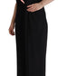 Black Wool Blend Sleeveless Jumpsuit Dress