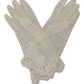 Chic White Wrist Length Gloves