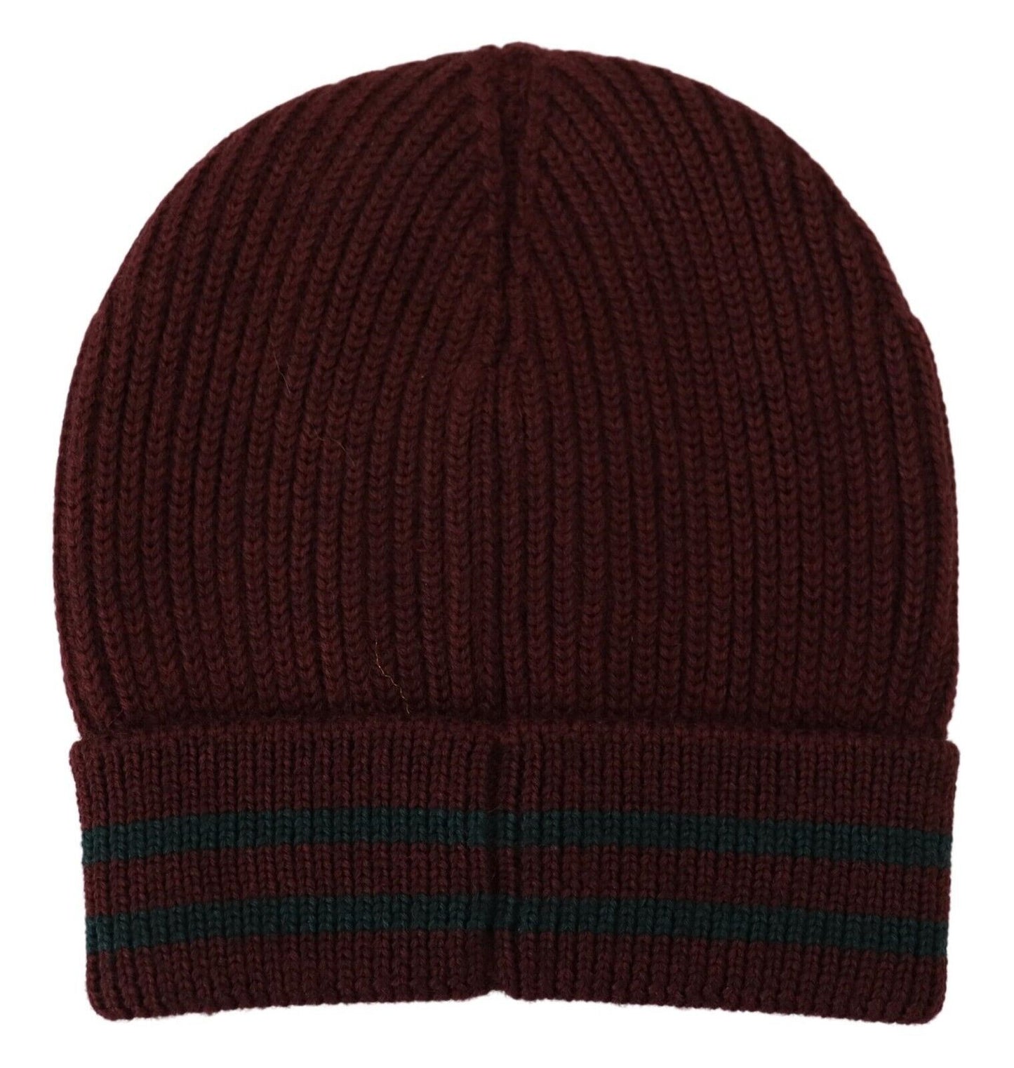 Maroon Virgin Wool Beanie Hat