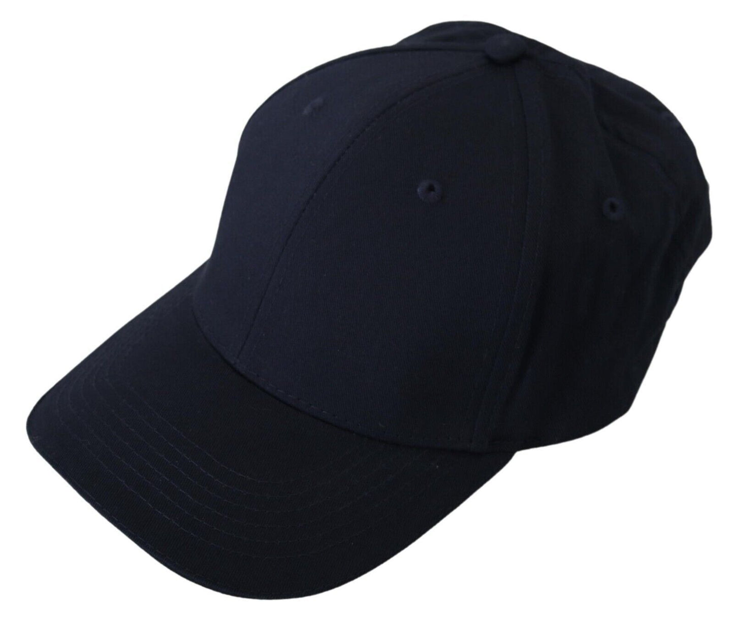 Elegant Dark Blue Cotton Baseball Hat