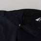 Elegant Black Wool-Silk Slim Fit Suit