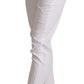 Chic White Mid Waist Skinny Cropped Pants