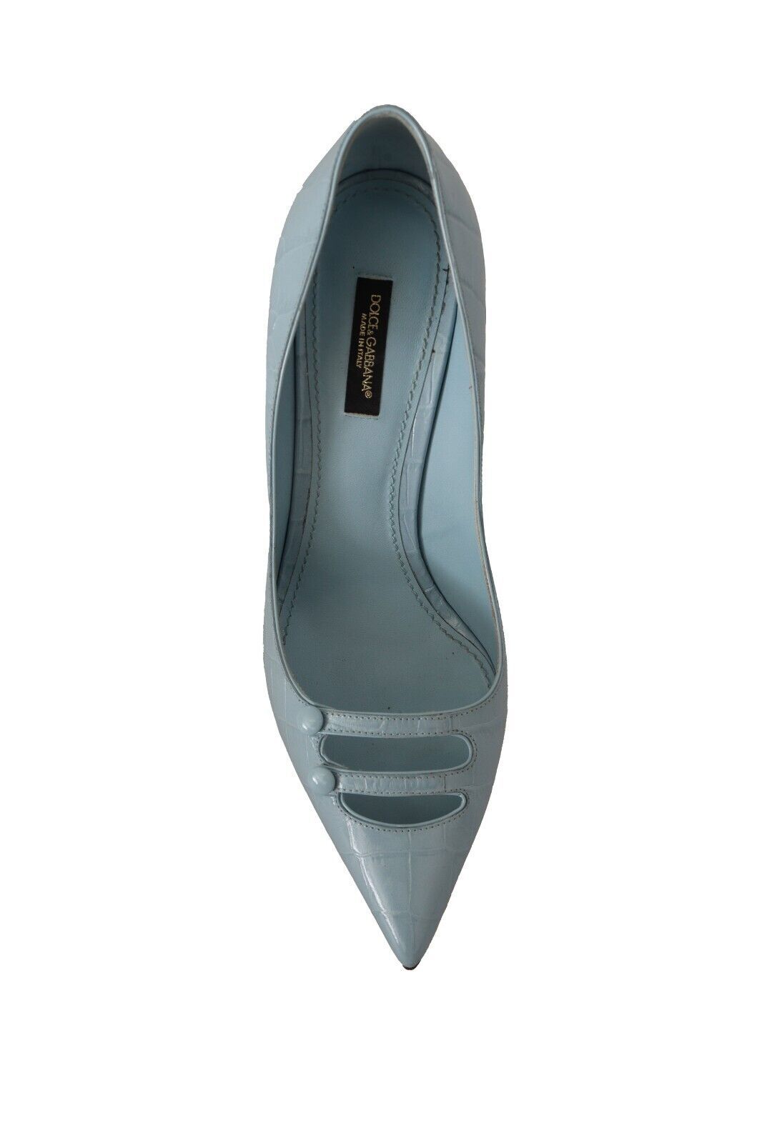 Elegant Light Blue Leather Pumps