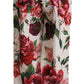 White Floral Print Mid Waist Wide Leg Pants