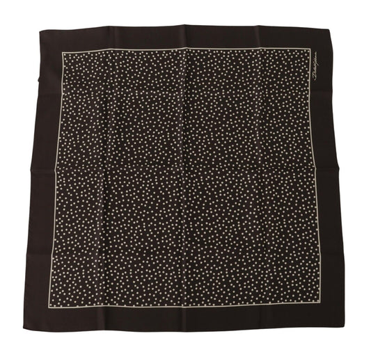 Brown Polka Dot Square Handkerchief Scarf