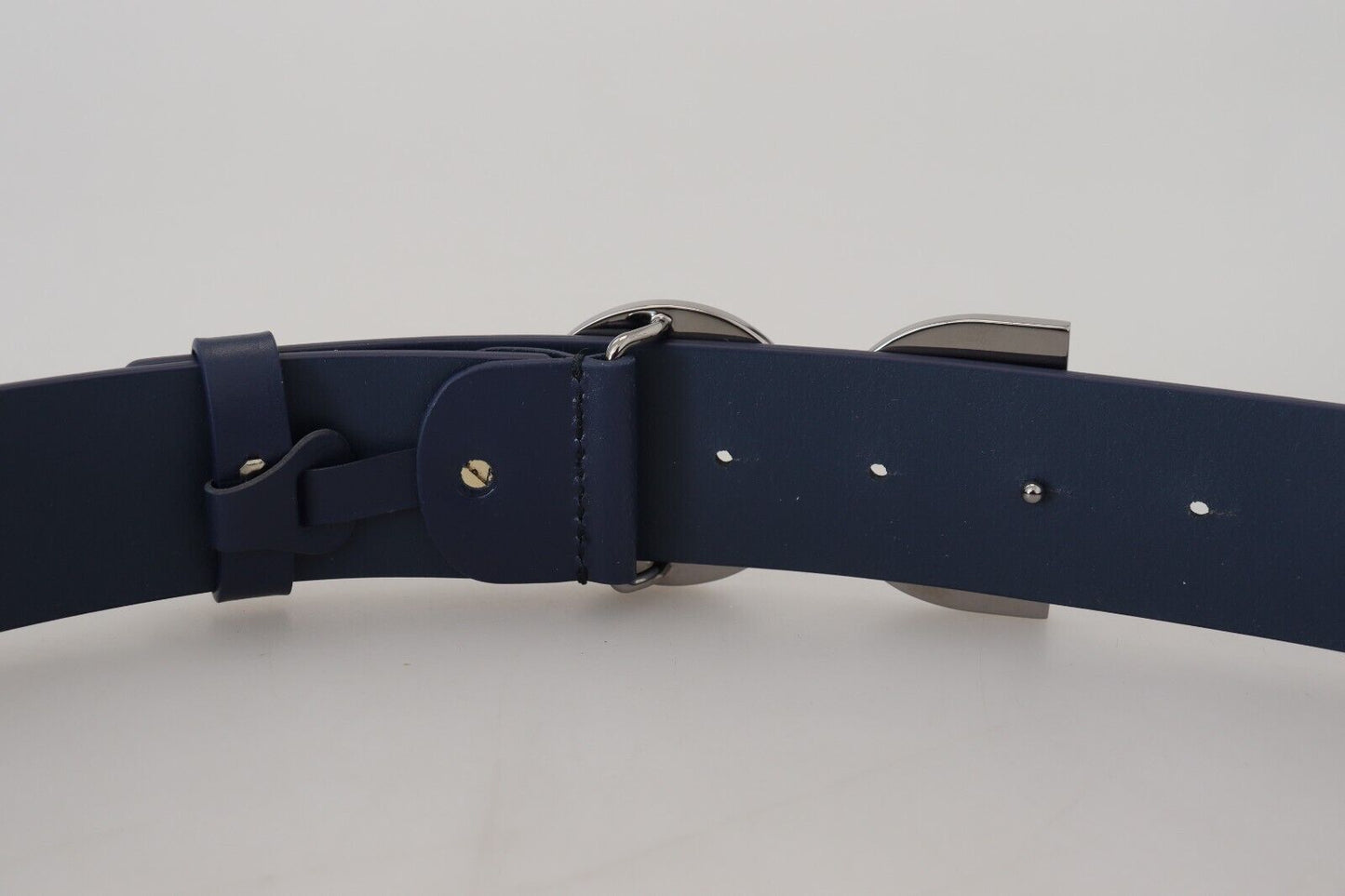 Elegant Blue Leather Belt with DG Buckle