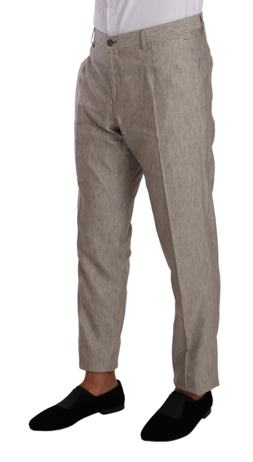 Elegant Gray Linen-Silk Blend Suit