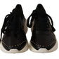 Chic Black Lace-Up Leather Sneakers