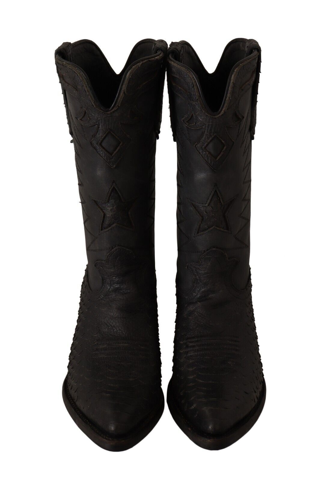 Sleek Mid Calf Leather Boots