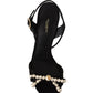 Elegant Mesh Pearl Applique Heels