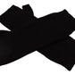 Black Knitted Fingerless Elbow Length Gloves