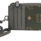 Portuna Visetos Sea Turtle Tumbled Leather Card Case Necklace Lanyard Wallet Green