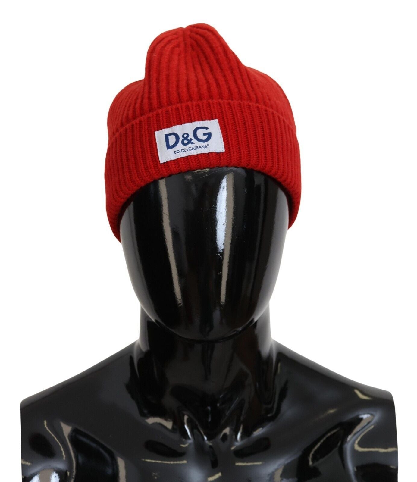 Elegant Red Virgin Wool Beanie Hat