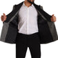 Gray Wool Double Breasted Jacket Coat Blazer