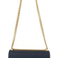 Chic Denim Gold Detail Shoulder Bag