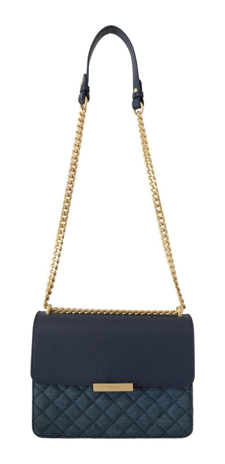 Chic Denim Gold Detail Shoulder Bag