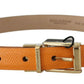 Elegant Dauphine Leather Waist Belt in Orange