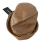 Exquisite Brown Bucket Cap with Floral Lining