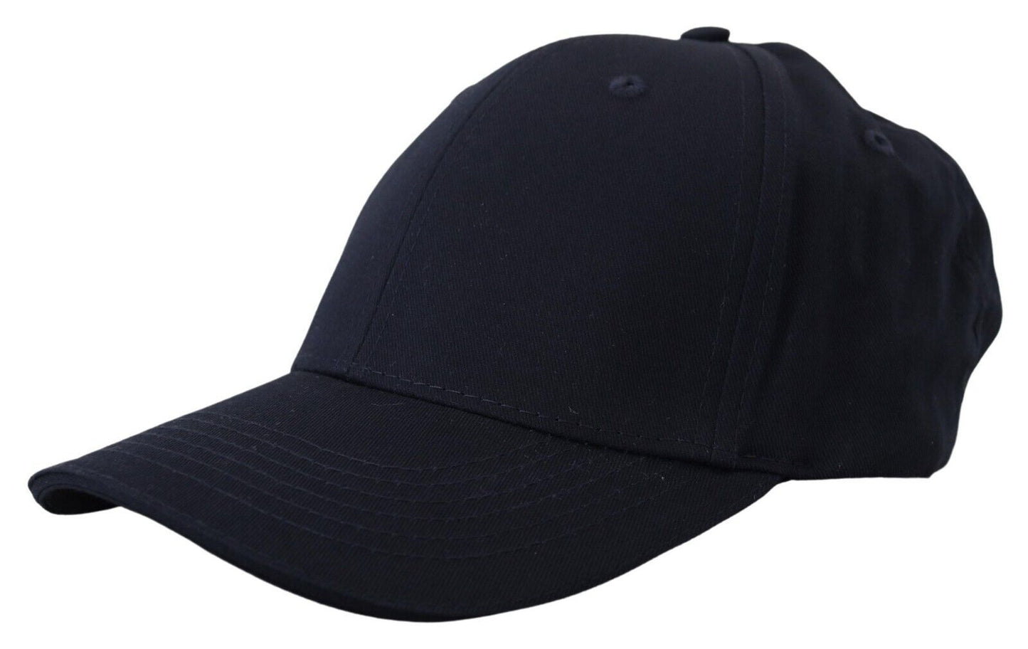 Elegant Dark Blue Cotton Baseball Hat