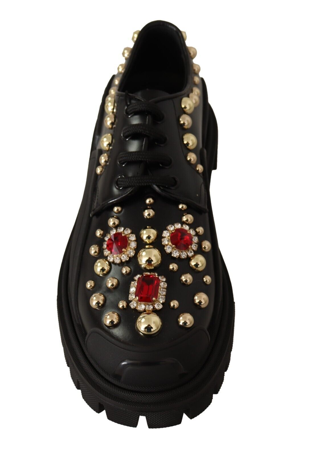 Elegant Crystal-Embellished Derby Shoes