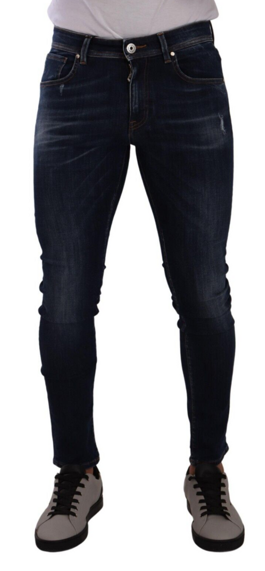 Elegant Slim Fit Denim Trousers