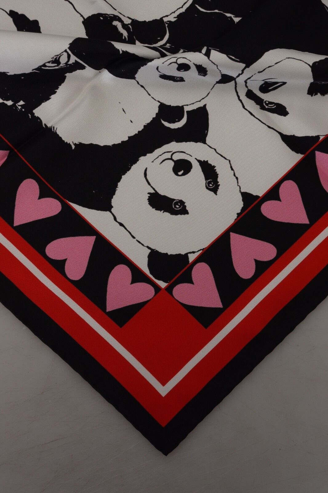 Multicolor Panda Print Silk Shawl Wrap Scarf