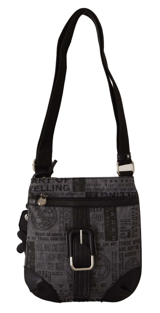 Chic Gray Fabric Crossbody Bag with Zipper Closure