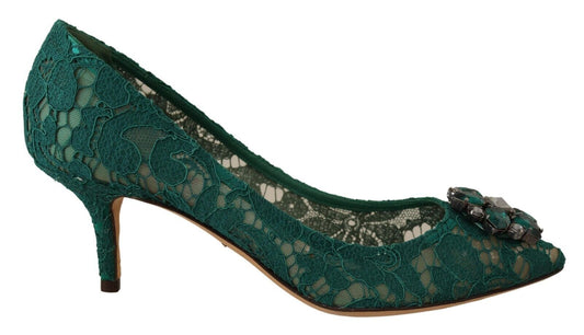 Emerald Taormina Lace Crystal Pumps