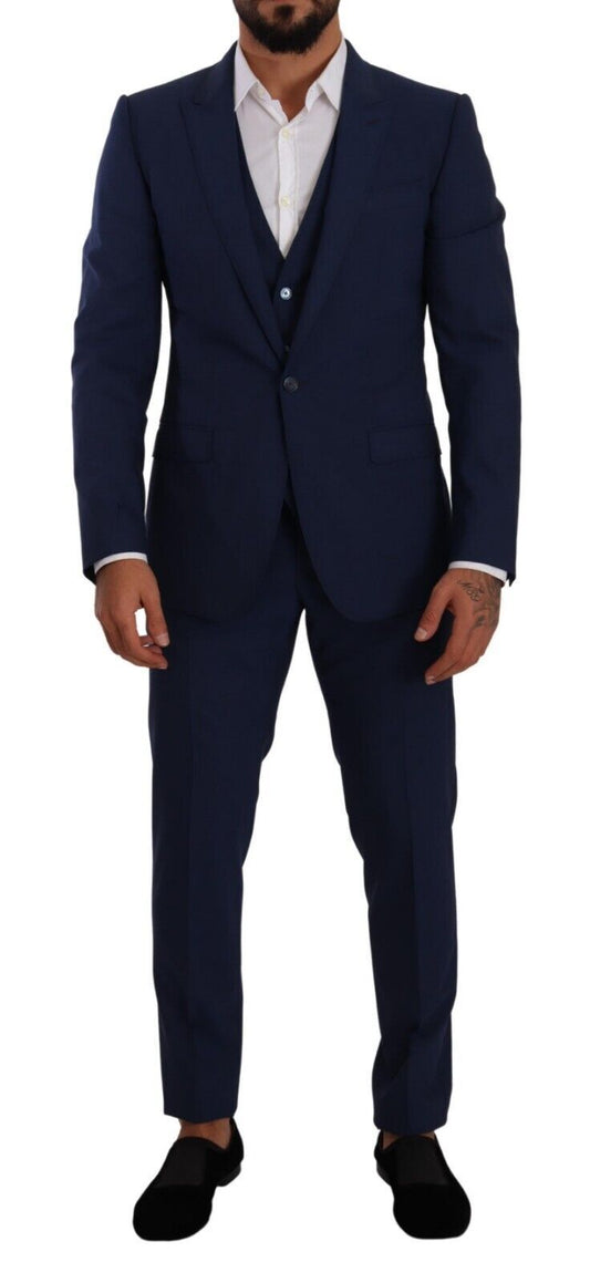 Elegant Slim Fit Wool Blend Three Piece Suit