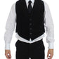 Black Manchester Single Breasted Vest