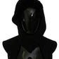 Chic Black Hooded Scarf Hat by Top Designer